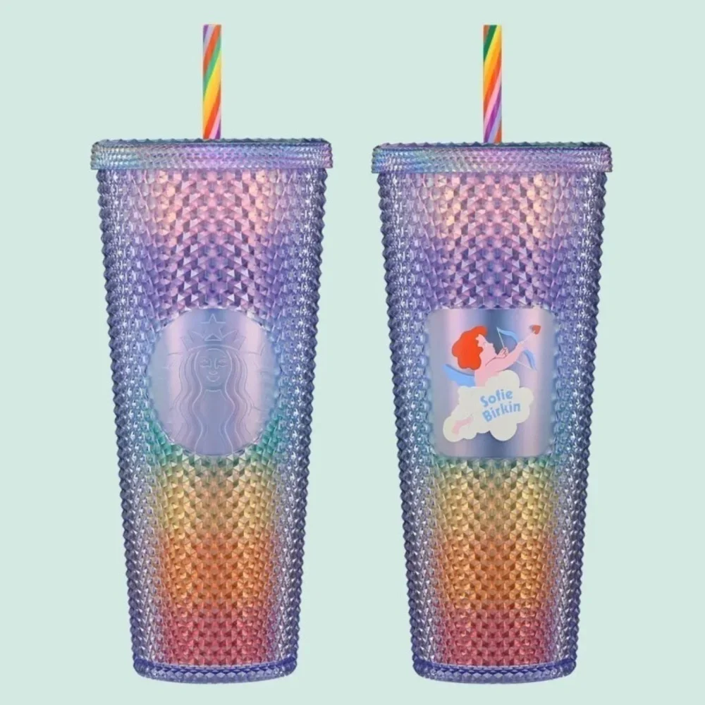 STARBUCKS + Sofie Birkin Rainbow Pride Bling Studded Venti Tumbler